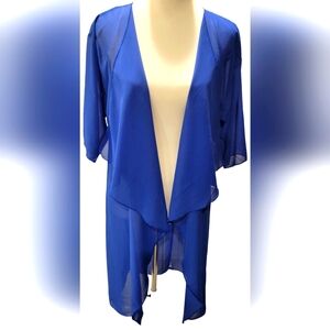 LuLaRoe "Shirley" Royal Blue Kimono or Beach Cover Size Small
